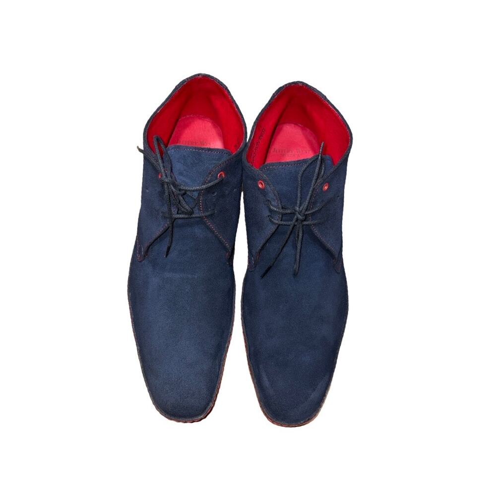 Jeffery West Dexter 'Masuka' Plain Front Blue Suede Chukka Boots Size: 11